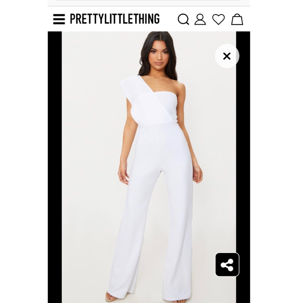 Pretty little thing white jumpsuit